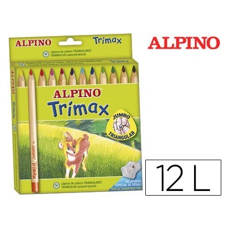 LAPICES DE COLORES ALPINO TRIMAX CAJA DE 12 COLORES