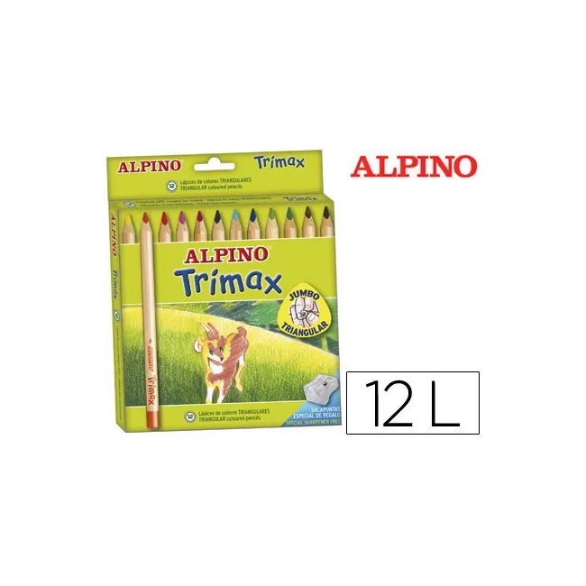 LAPICES DE COLORES ALPINO TRIMAX CAJA DE 12 COLORES