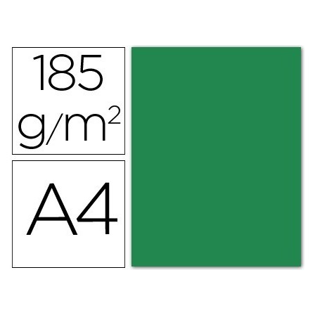 CARTULINA GUARRO DIN A4 VERDE AMAZONA 185 GR PAQUETE 50 H