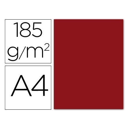 CARTULINA GUARRO DIN A4 GRANATE 185 GR PAQUETE 50 H