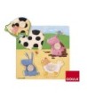 PUZZLE GOULA MADERA 4 PIEZAS ANIMALES GRANJA COLOR