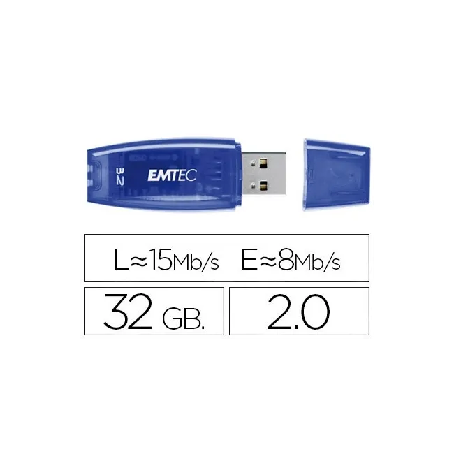 MEMORIA USB EMTEC FLASH C410 32 GB 2.0 AZUL