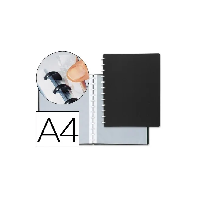CARPETA LIDERPAPEL DIN A4 CON 20 FUNDAS INTERCAMBIABLES COLOR NEGRO
