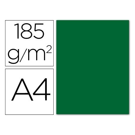 CARTULINA GUARRO DIN A4 VERDE ABETO 185 GR PAQUETE 50 H