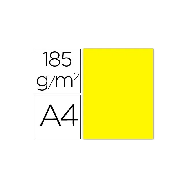 CARTULINA GUARRO DIN A4 AMARILLO CANARIO 185 GR PAQUETE 50 H