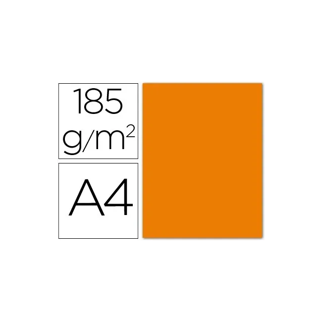CARTULINA GUARRO DIN A4 NARANJA 185 GR PAQUETE 50 H