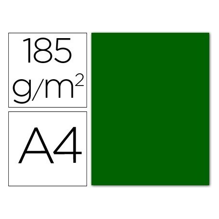 CARTULINA GUARRO DIN A4 VERDE BILLAR 185 GR PAQUETE 50 H