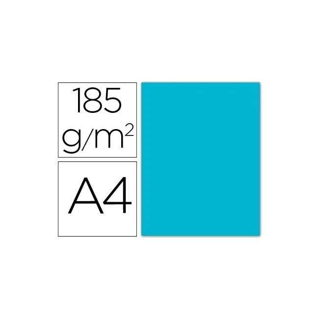 CARTULINA GUARRO DIN A4 AZUL TURQUESA 185 GR PAQUETE 50 H