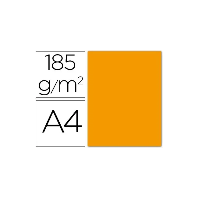 CARTULINA GUARRO DIN A4 MANDARINA 185 GR PAQUETE 50 H