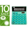 CALCULADORA LIDERPAPEL SOBREMESA XF24 10 DIGITOS SOLAR Y PILAS COLO...