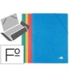 CARPETA LIDERPAPEL GOMAS FOLIO 3 SOLAPAS CARTON SIMIL PRESPAN COLOR...