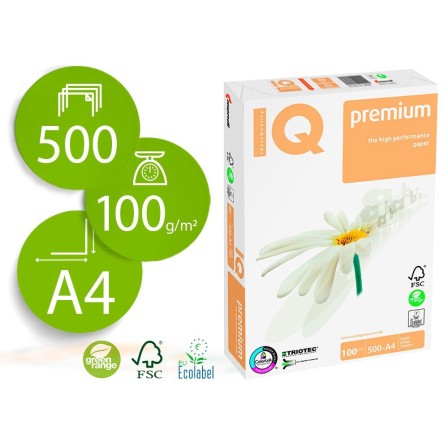 PAPEL FOTOCOPIADORA IQ PREMIUM DIN A4 100 GRAMOS PAQUETE DE 500 HOJAS