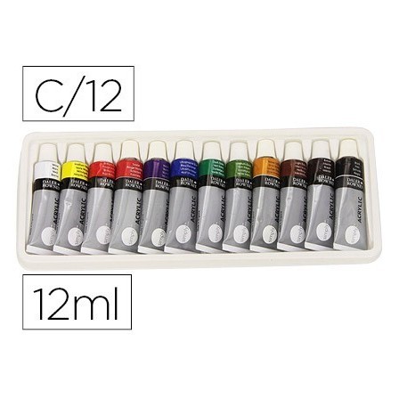 PINTURA ACRILICA DALER ROWNEY SIMPLY CAJA DE 12 COLORES SURTIDOS TU...