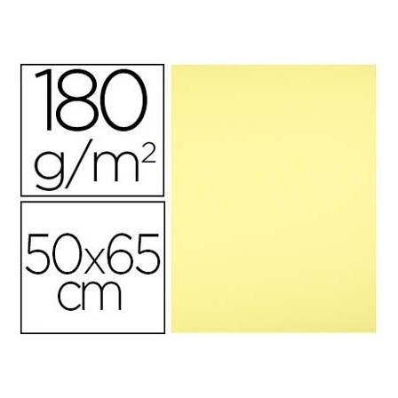 CARTULINA LIDERPAPEL 50X65 180 GR AMARILLO MEDIO PAQUETE DE 25