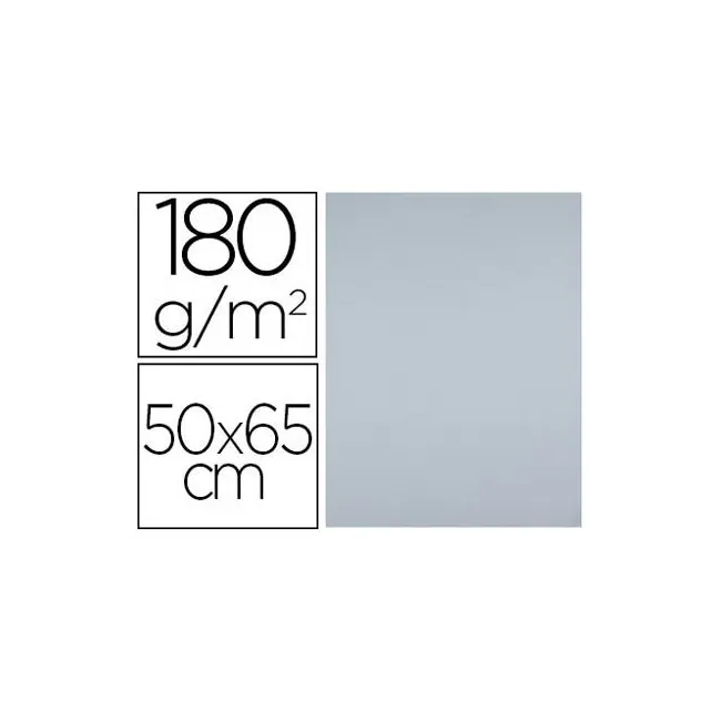 CARTULINA LIDERPAPEL 50X65 180 GR GRIS PAQUETE DE 25