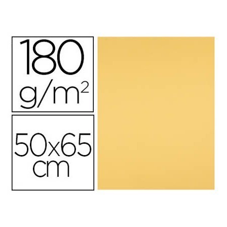 CARTULINA LIDERPAPEL 50X65 180 GR ORO PAQUETE DE 25