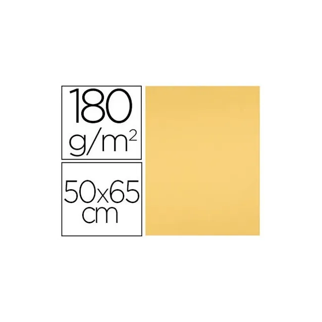 CARTULINA LIDERPAPEL 50X65 180 GR ORO PAQUETE DE 25