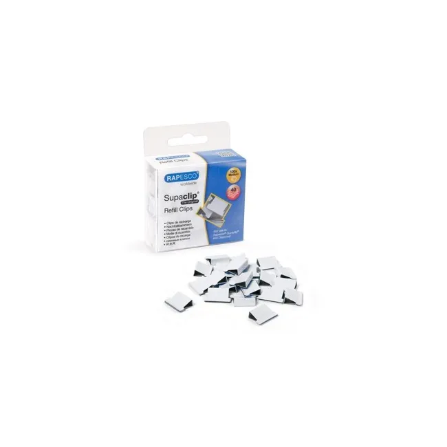 SUPACLIPS RAPESCO CAPACIDAD 40 HOJAS COLOR BLANCO CAJA DE 100 UNIDADES
