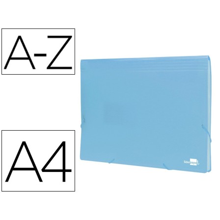 CARPETA LIDERPAPEL CLASIFICADOR FUELLE POLIPROPILENO DIN A4 CELESTE...
