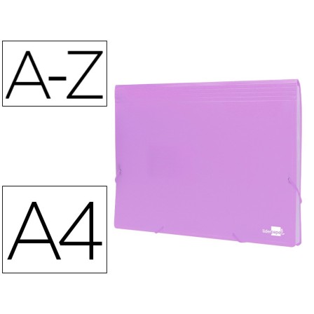 CARPETA LIDERPAPEL CLASIFICADOR FUELLE POLIPROPILENO DIN A4 LAVANDA...