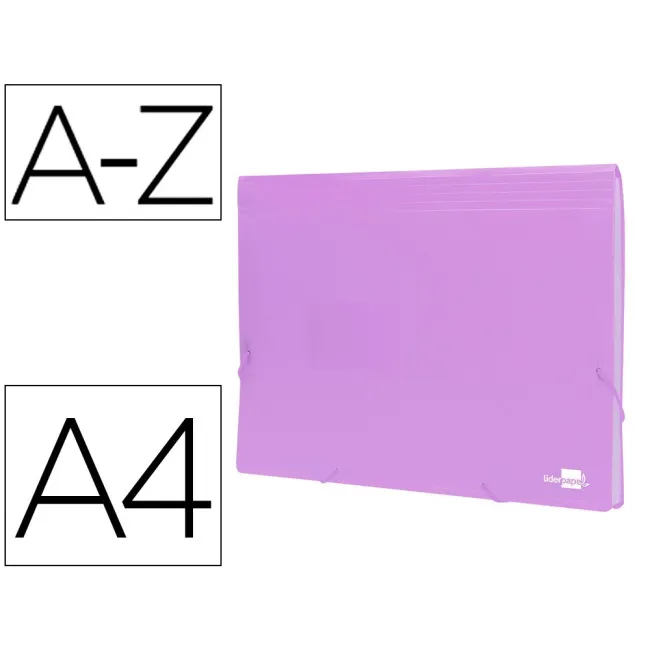 CARPETA LIDERPAPEL CLASIFICADOR FUELLE POLIPROPILENO DIN A4 LAVANDA...
