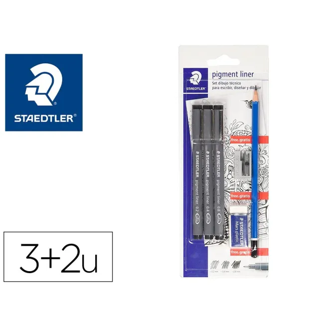 ROTULADOR STAEDTLER CALIBRADO MICROMETRICO 308 NEGRO BLISTER DE 3 U...