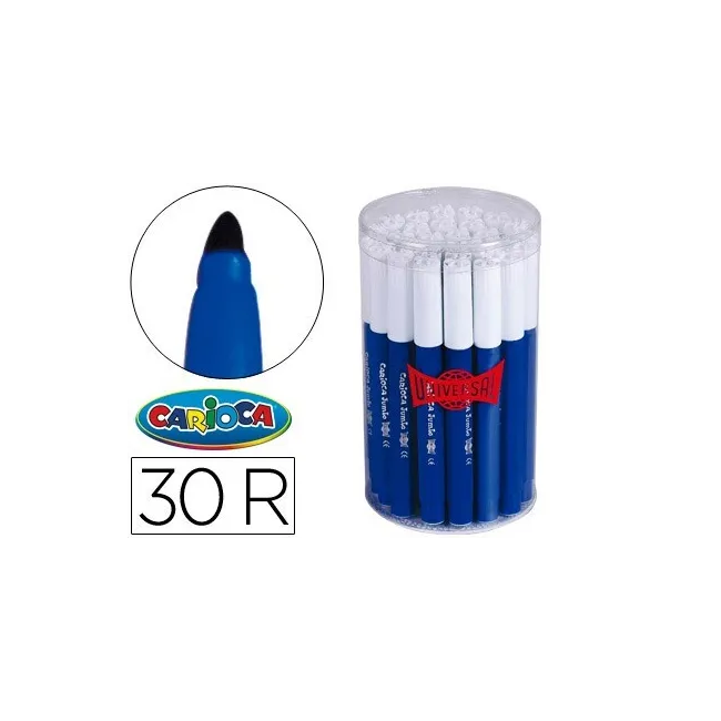 ROTULADOR CARIOCA JUMBO C-30 AZUL PUNTA GRUESA -BOTE DE 30 UNIDADES