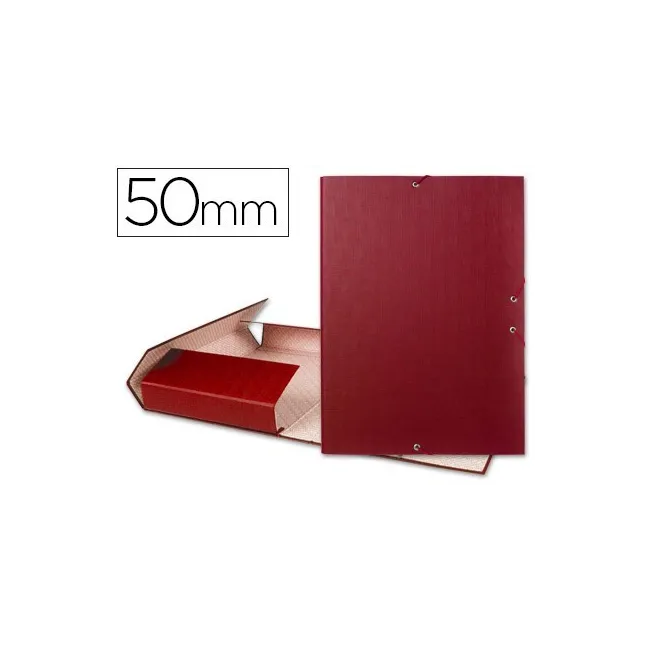 CARPETA PROYECTOS LIDERPAPEL FOLIO LOMO 50MM CARTON FORRADO ROJA