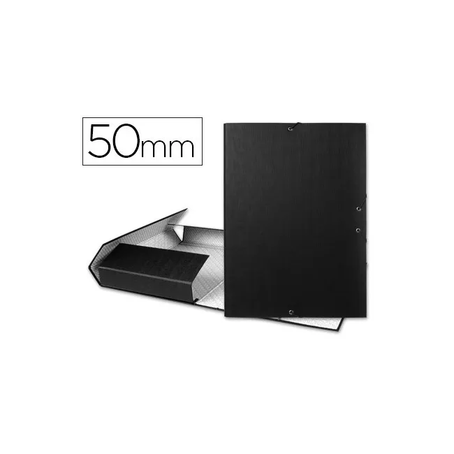 CARPETA PROYECTOS LIDERPAPEL FOLIO LOMO 50MM CARTON FORRADO NEGRA