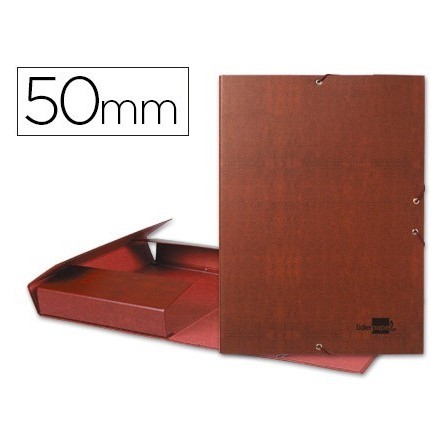 CARPETA PROYECTOS LIDERPAPEL FOLIO LOMO 50MM CARTON FORRADO CUERO