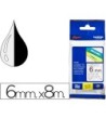 CINTA BROTHER TZE-111 TRANSPARENTE-NEGRO 6MM LONGITUD 8 MT