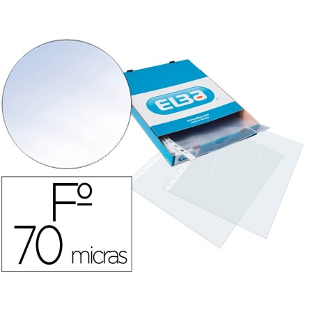 FUNDA MULTITALADRO ELBA STANDARD FOLIO 70 MICRAS CRISTAL CAJA DE 10...