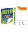 MARCADOR DE CERA GEL JOVI FLUORESCENTE VERDE CAJA DE 12 UNIDADES