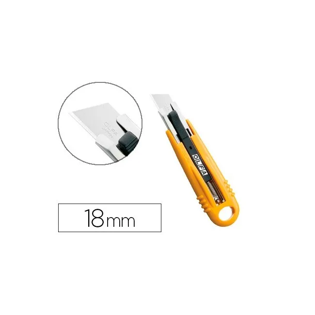 CUTER OLFA PLASTICO CUCHILLA ANCHA 18 MM RETRACTIL APTO PARA ZURDOS