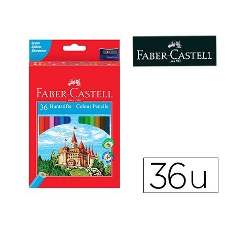 LAPICES DE COLORES FABER CASTELL C/36 COLORES HEXAGONAL MADERA REFO...