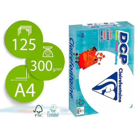 PAPEL FOTOCOPIADORA CLAIREFONTAINE DIN A4 300 GRAMOS PAQUETE DE 125...