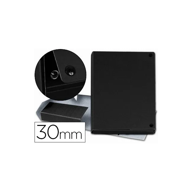 CARPETA PROYECTOS PARDO FOLIO LOMO 30 MM CARTON FORRADO NEGRO CON B...