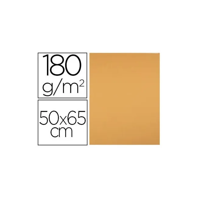 CARTULINA LIDERPAPEL 50X65 180 GR AVELLANA PAQUETE DE 25.