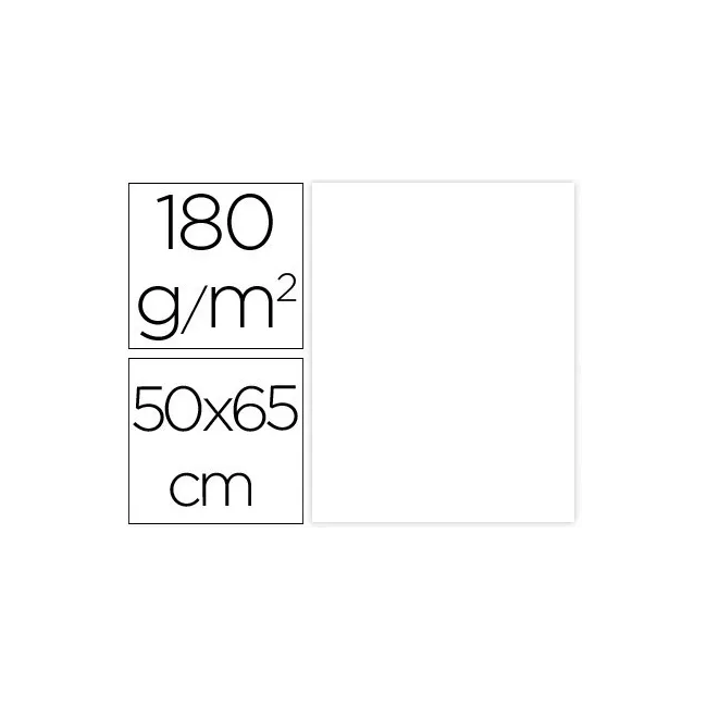 CARTULINA LIDERPAPEL 50X65 CM 180G/M2 BLANCO PAQUETE DE 25