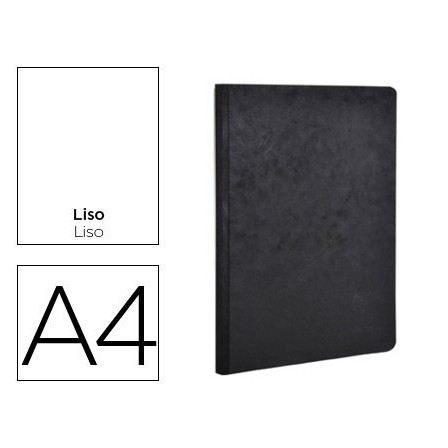 LIBRETA AGE-BAG TAPA CARTULINA LOMO COSIDO LISO 96 HOJAS COLOR NEGR...