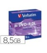 DVD+R VERBATIM DOBLE CAPA CAPACIDAD 8.5GB VELOCIDAD 8X 240 MIN PACK...