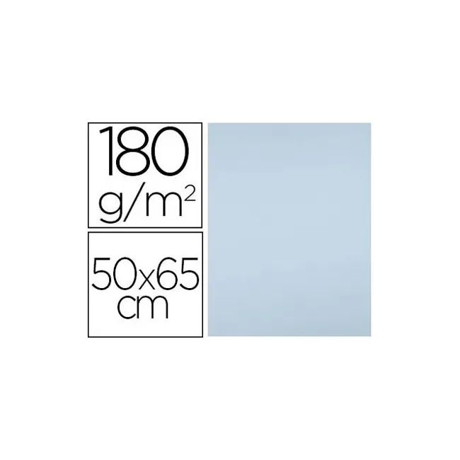 CARTULINA LIDERPAPEL 50X65 CM 180G/M2 CELESTE PAQUETE DE 25