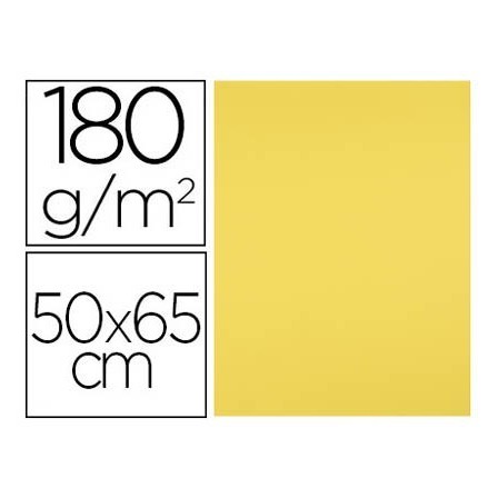 CARTULINA LIDERPAPEL 50X65 CM 180G/M2 AMARILLO LIMON PAQUETE DE 25