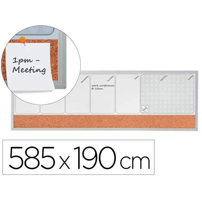 PLANIFICADOR SEMANAL NOBO MAGNETICO + TABLERO CORCHO HORIZONTAL CON...