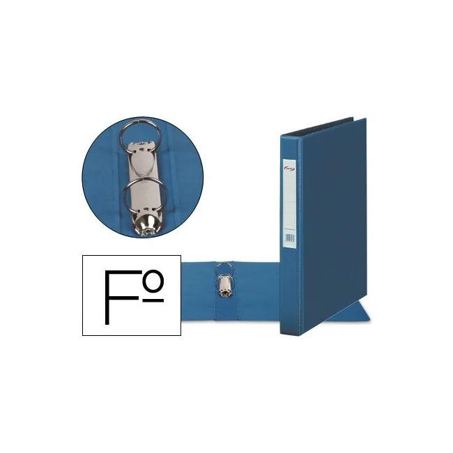 CARPETA 2 ANILLAS 40 MM PLASTICO PARDO FOLIO AZUL