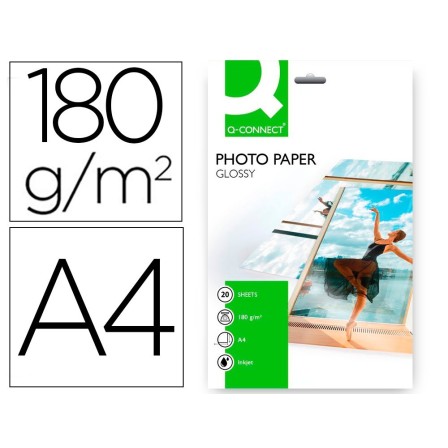 PAPEL Q-CONNECT FOTO GLOSSY -KF01103 DIN A4 -DIGITAL PHOTO -PARA IN...