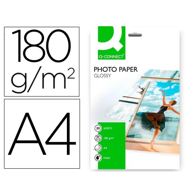 PAPEL Q-CONNECT FOTO GLOSSY -KF01103 DIN A4 -DIGITAL PHOTO -PARA IN...