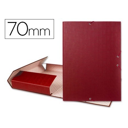 CARPETA PROYECTOS LIDERPAPEL FOLIO LOMO 70MM CARTON FORRADO ROJA