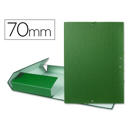 CARPETA PROYECTOS LIDERPAPEL FOLIO LOMO 70MM CARTON FORRADO VERDE