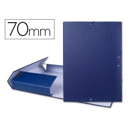 CARPETA PROYECTOS LIDERPAPEL FOLIO LOMO 70MM CARTON FORRADO AZUL